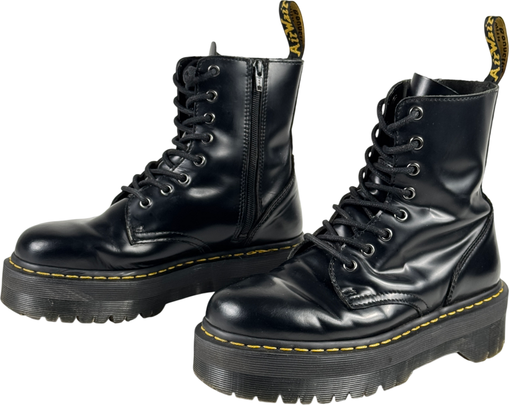 DR MARTENS Black Leather Jadon Platform Boots UK 6 EU 39 👠