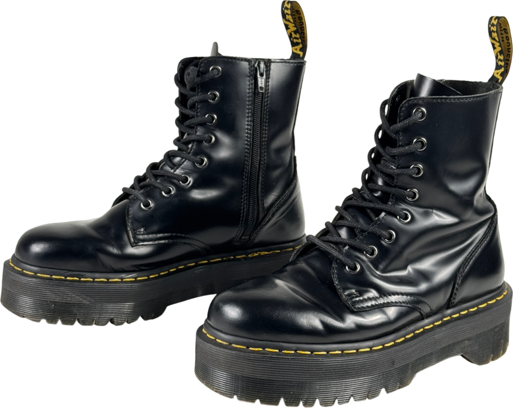 DR MARTENS Black Leather Jadon Platform Boots UK 6 EU 39 👠