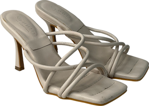 studio by charlotte Cream Strappy Heeled Mule UK 5 EU 38