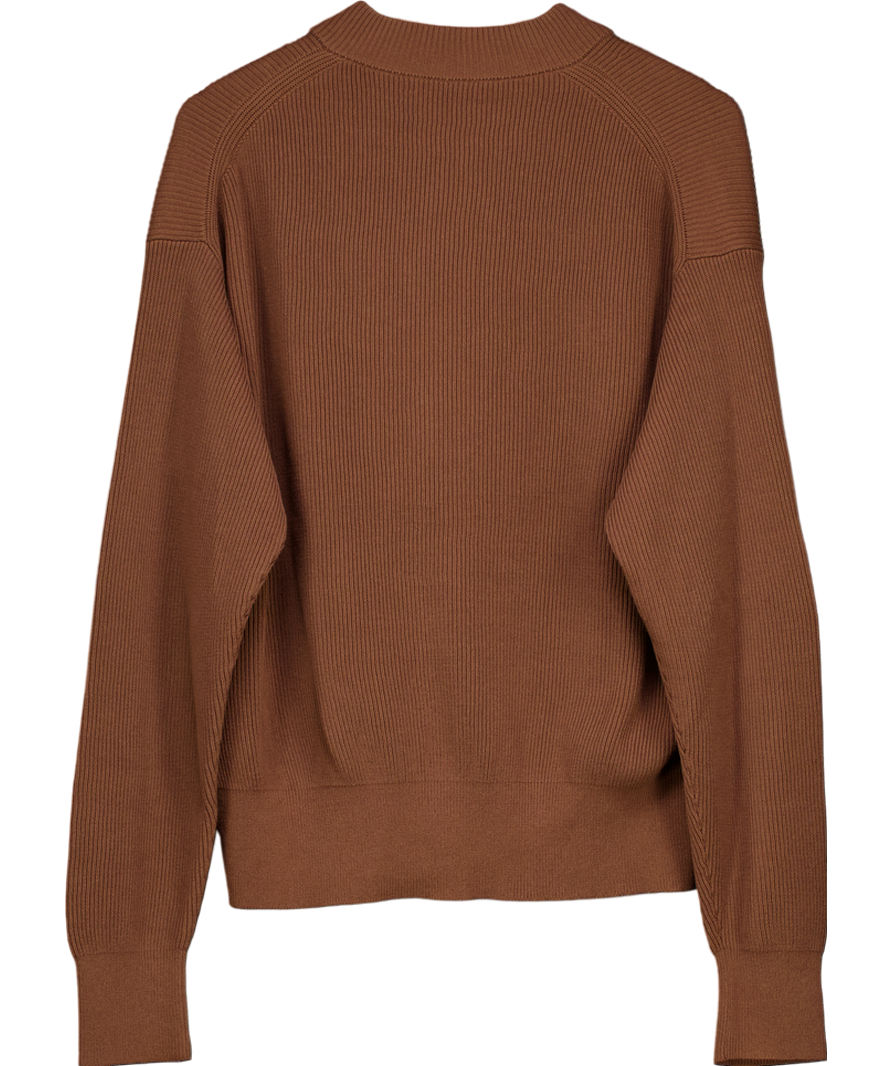 Auralee Brown Cotton Cardigan UK M