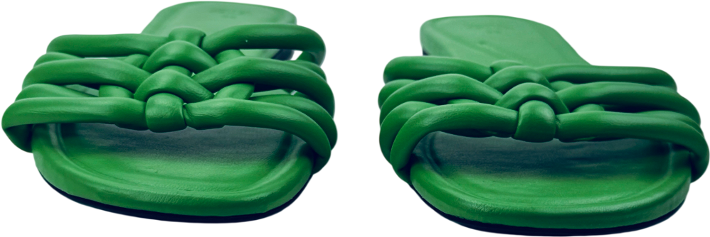 ZARA Green Woven Flat Sandals UK 6 EU 39 👠