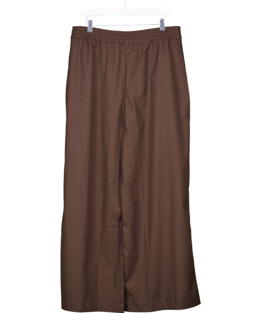 T/ALA Chocolate Brown Drawstring Wide Leg Trousers 30" UK XL