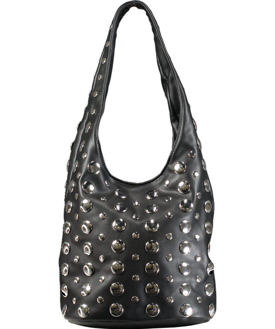 lefties Black Studded Bucket Bag One Size