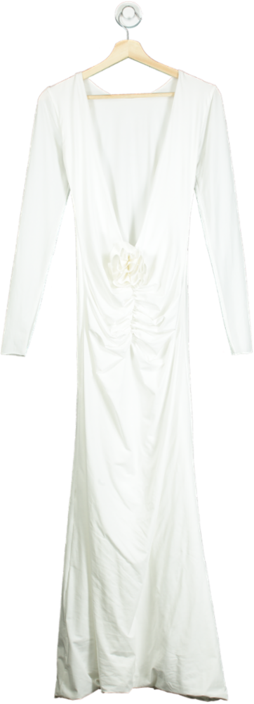 Maygel Coronel White Long-Sleeve Gown UK One Size