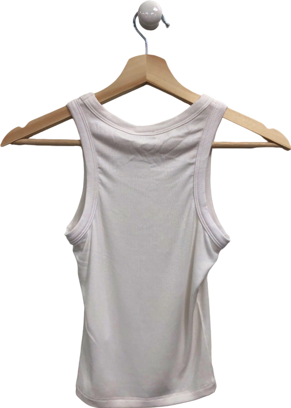 Laud White Ribbed Tank Top S