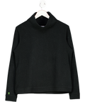 DUDLEY STEPHENS Black Funnel Neck Soft  Fleece Top UK L