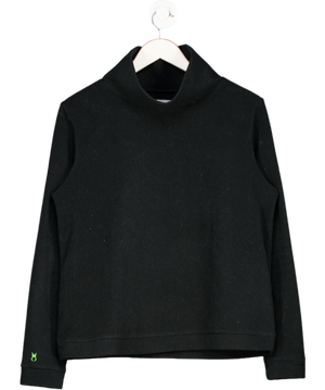 DUDLEY STEPHENS Black Funnel Neck Soft  Fleece Top UK L