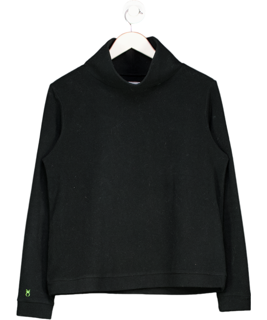 DUDLEY STEPHENS Black Funnel Neck Soft  Fleece Top UK L