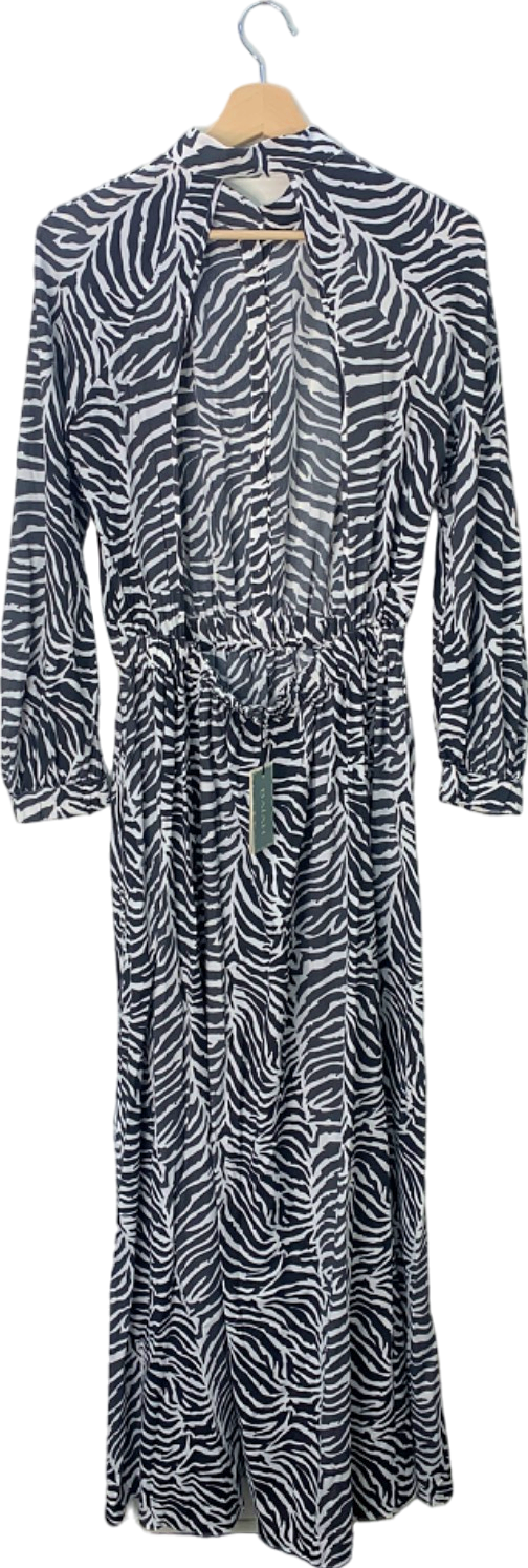 Baia Black and White Zebra Print Tallat Dress UK 12