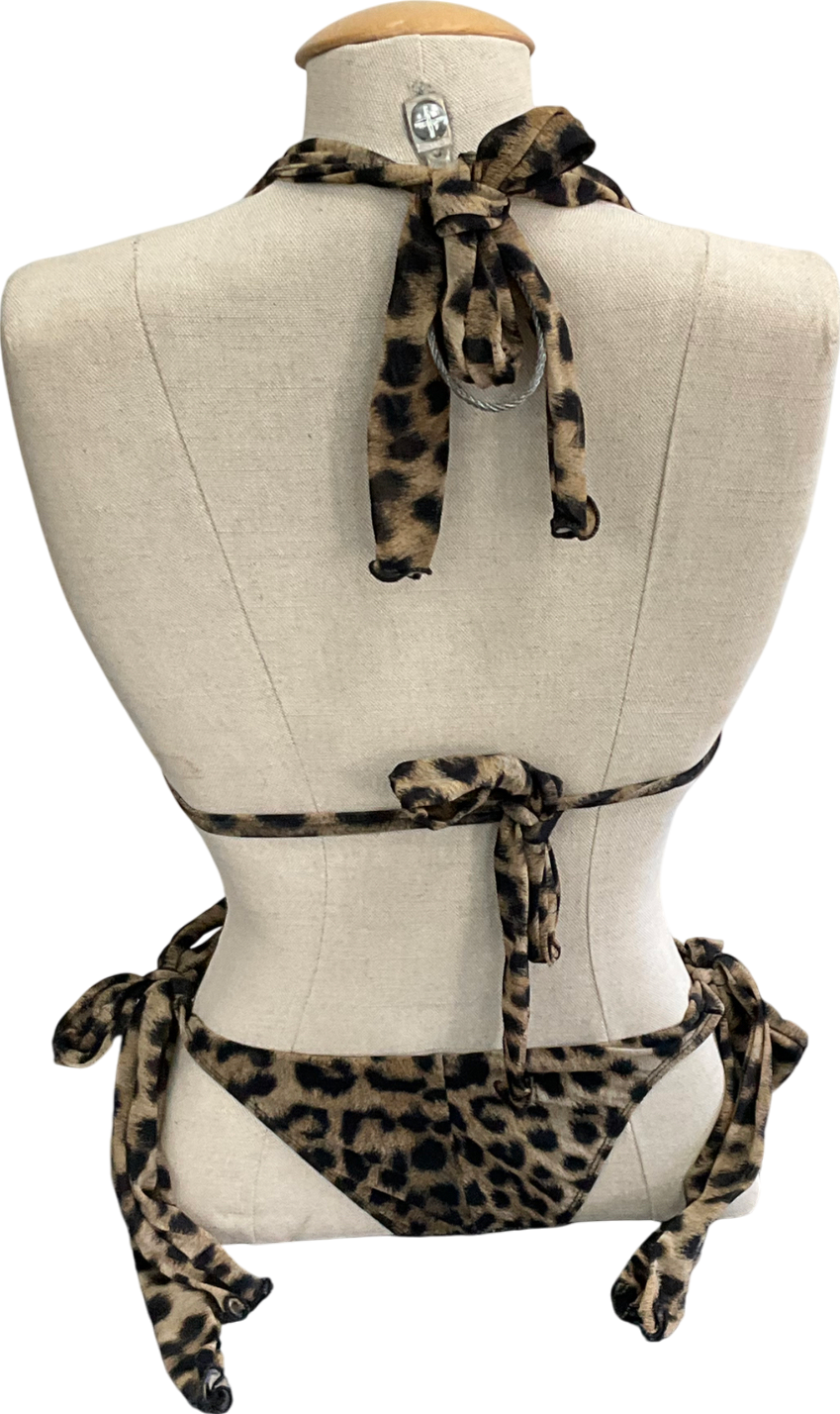 leslie amon Brown Marysa Leopard-print Bikini Set In Nylon UK S