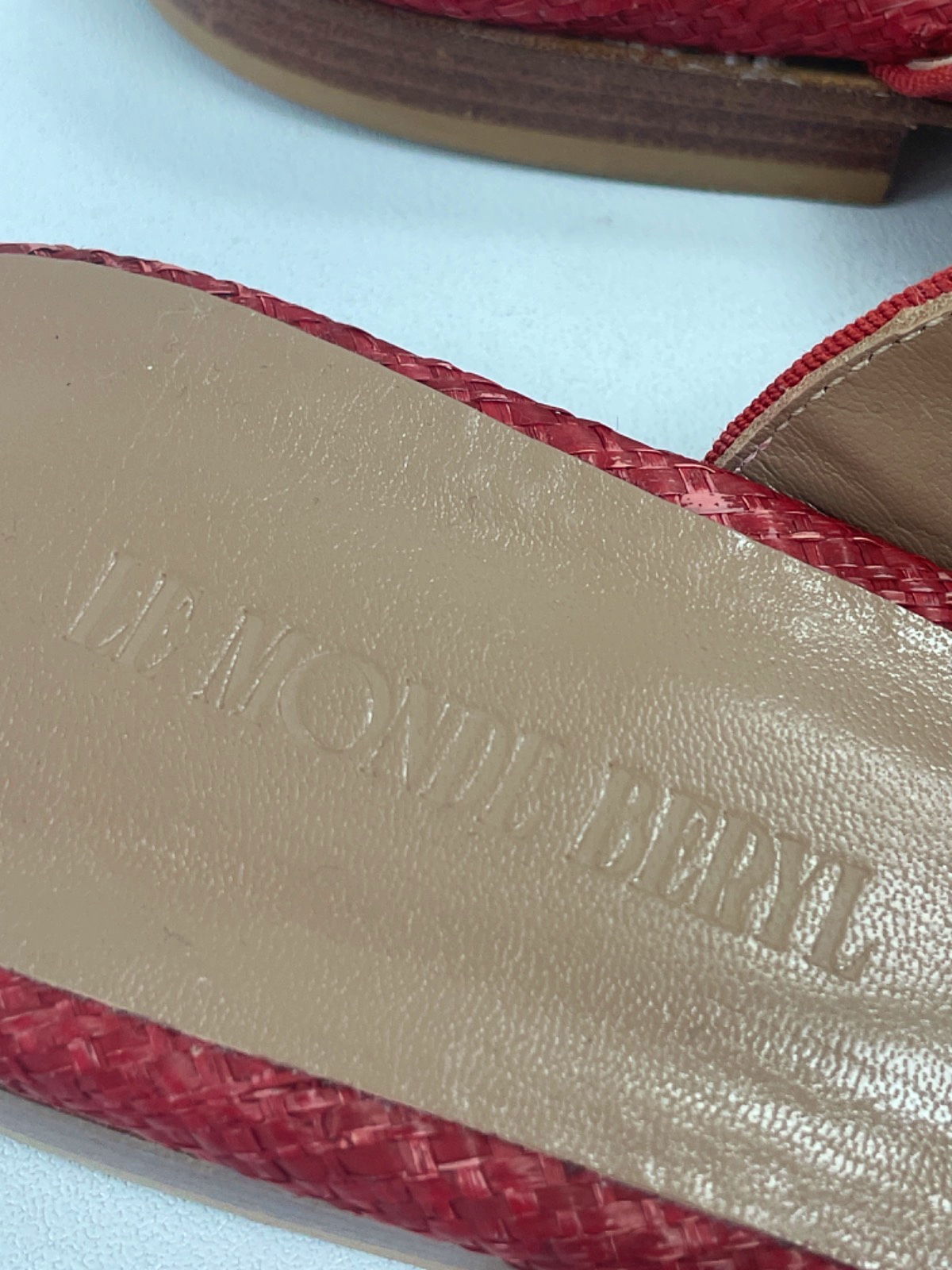 Le Monde Beryl Red Woven Mule Shoes EU 41 UK 8