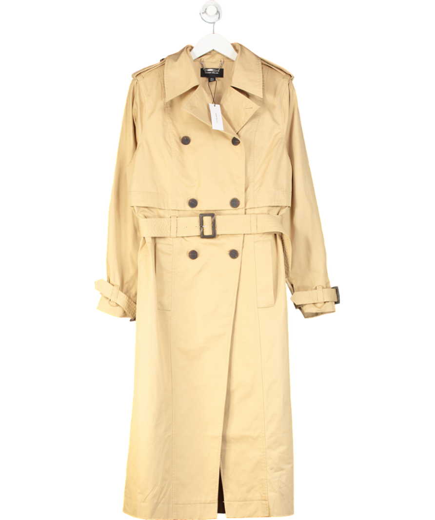 Karen Millen Beige Tailored Cotton Multiway Trench Coat UK 10
