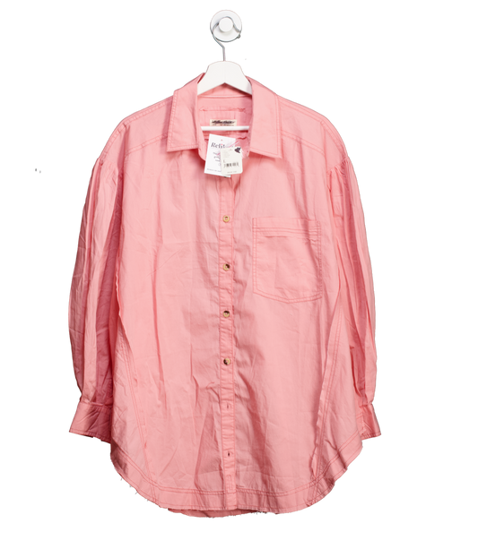 Free People Pink Happy Hour Oversize Shirt UK L