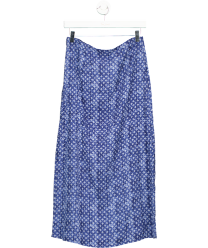 MANGO Blue Printed Midi Skirt UK S