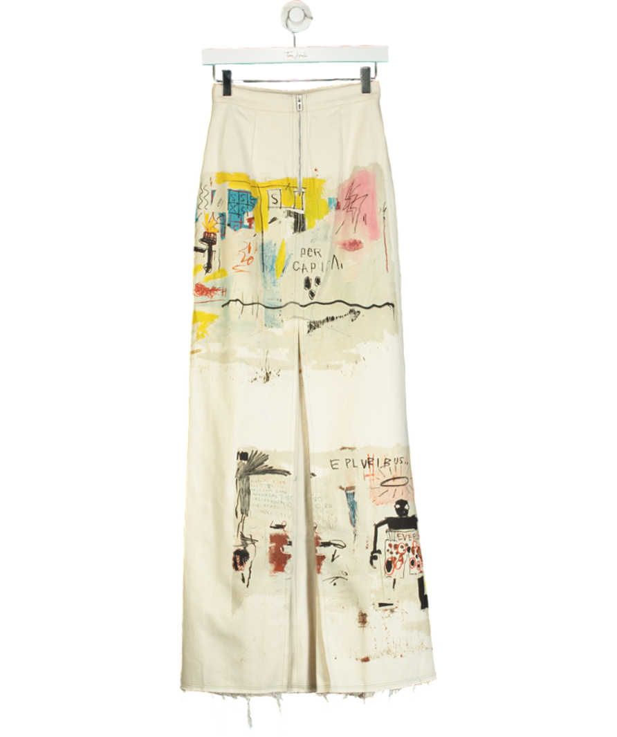 H&M Studio Beige Denim Skirt / Light Beige/basquiat UK XS