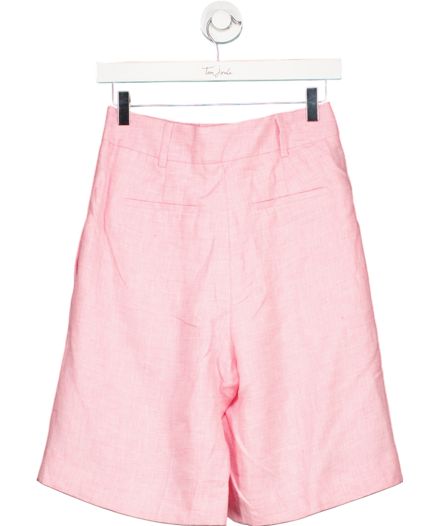 Remain Birger Christensen Pink Kiki Wide-leg Linen Shorts UK 6