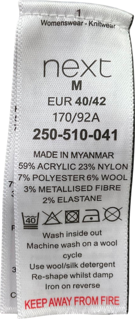 Next Embellished Grey Knit Jumper With Reindeer Sequins UK M