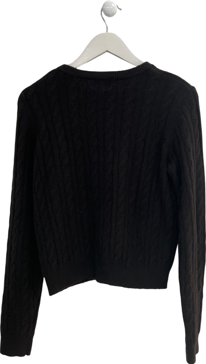 H&M Brown Cable Knit Cardigan UK S