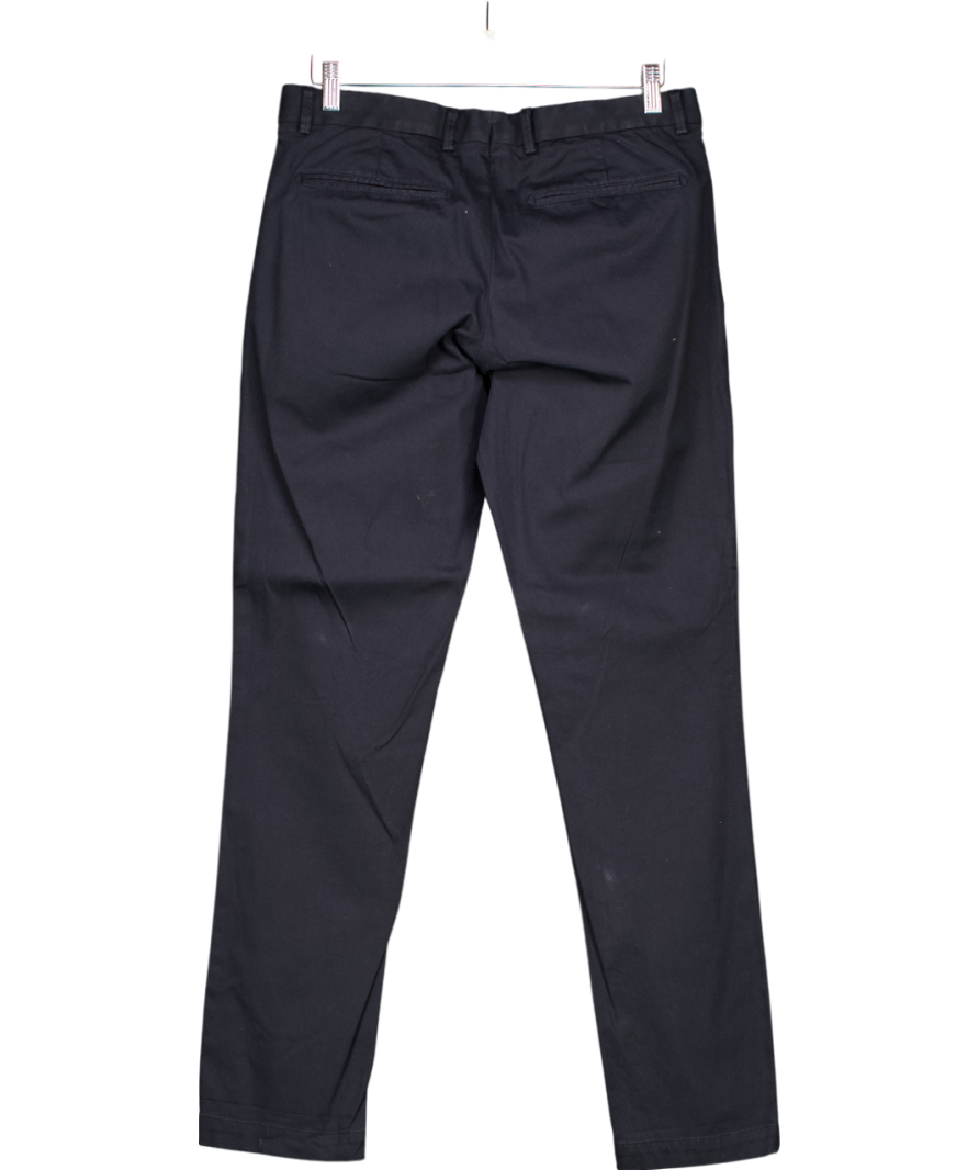 Tessuti et Sondrio Blue Extra Slim Fit Cotton Trousers - Regular Length W32