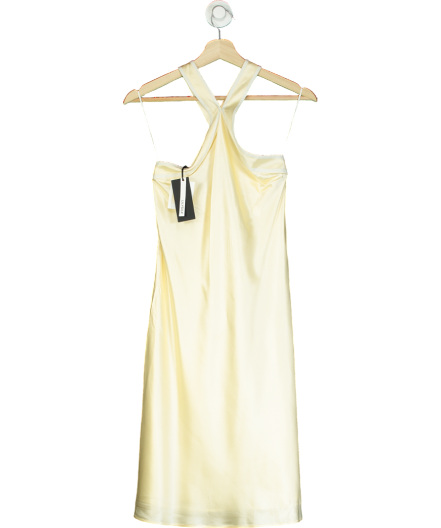LilySilk Cream Elegant Alluring Cowl Neck Silk Dress UK XS