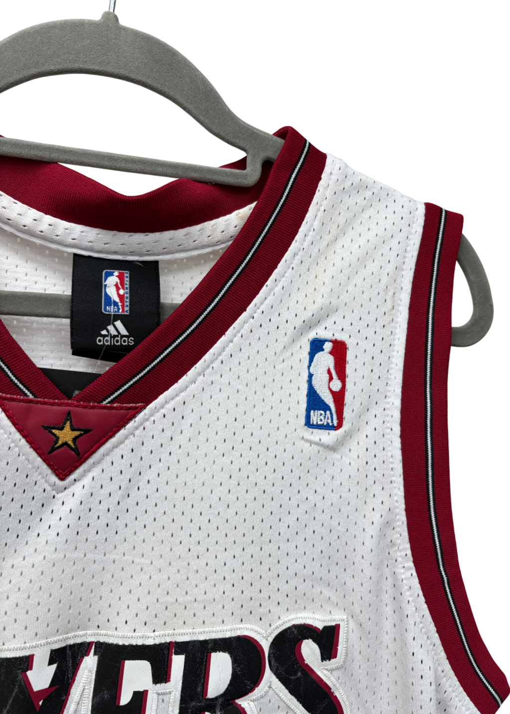 adidas White Sixers Iverson Jersey UK M