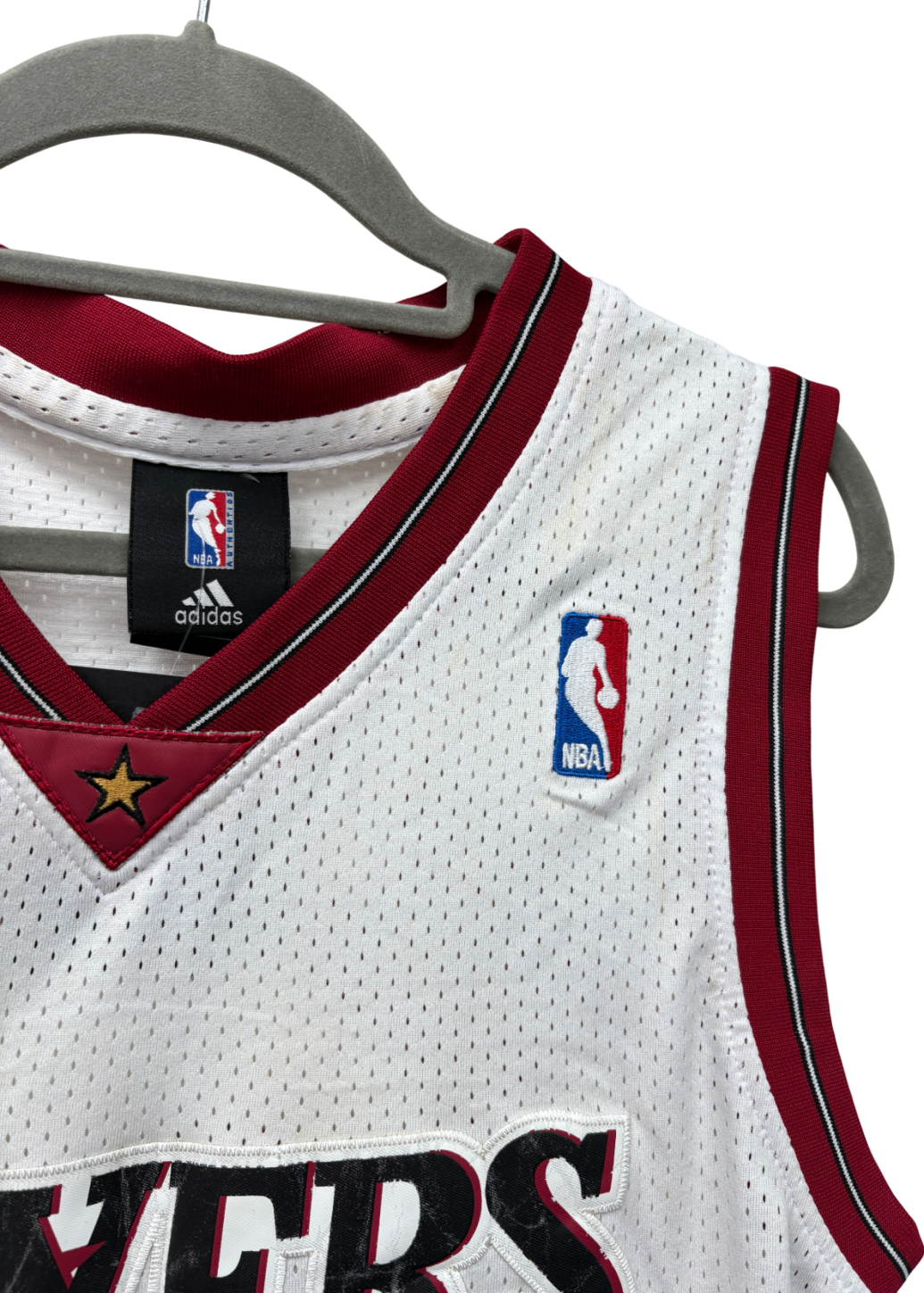 adidas White Sixers Iverson Jersey UK M