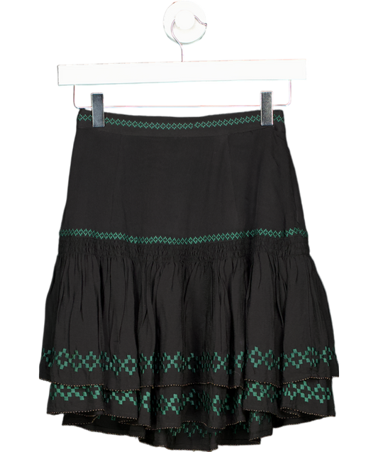 Skye by Brora Black Embroidered Mini Skirt UK 6