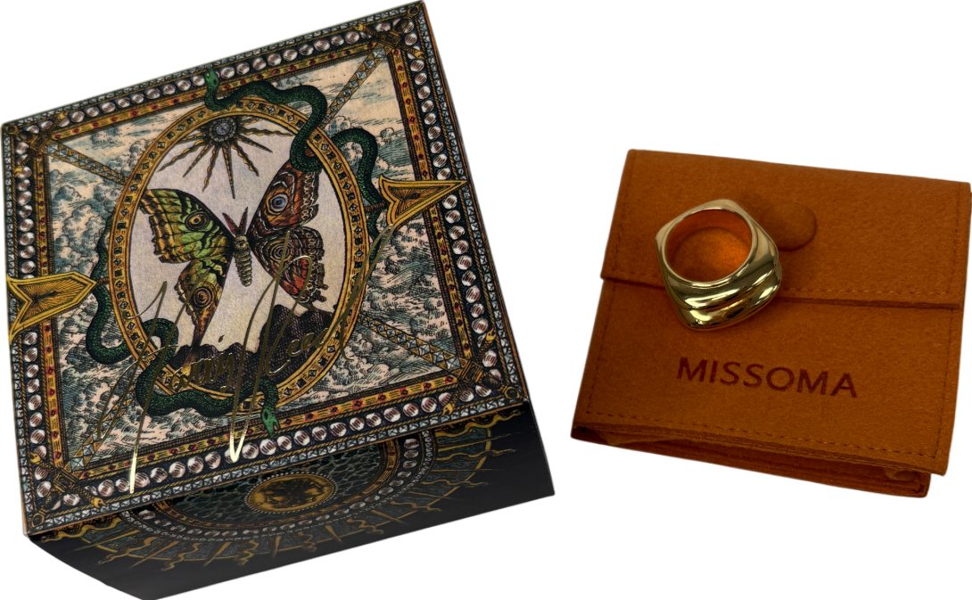 Missoma Metallic Hera Dome 18k Gold Plated Triple Ridge Ring SIZE L