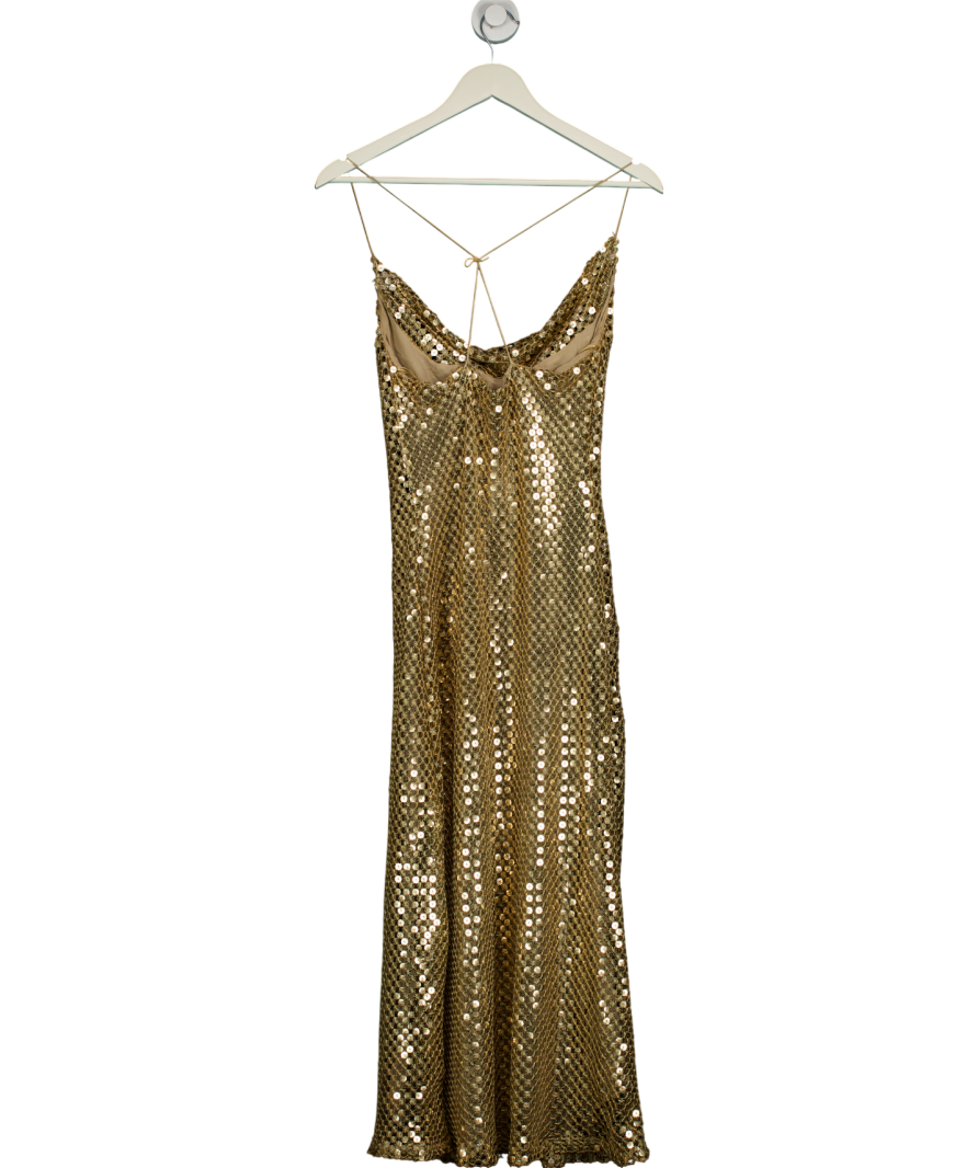 ZARA Metallic Slip Midi Dress UK S