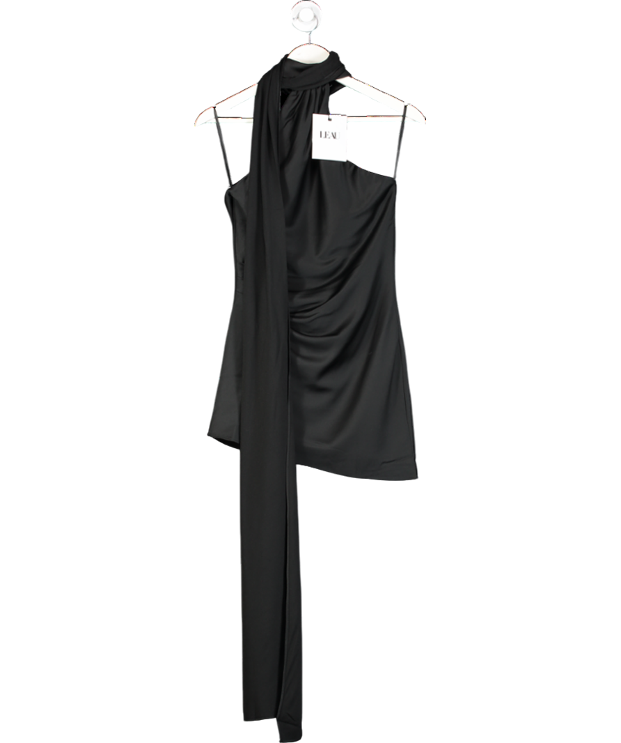 Leau Black Sorelle Satin Mini Dress UK XS