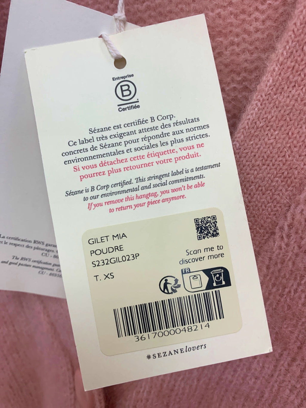 Sézane Pink Mia Cardigan XS