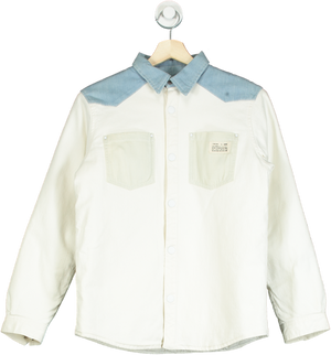 Bonpoint White and Blue Quilted Shirt UK 14