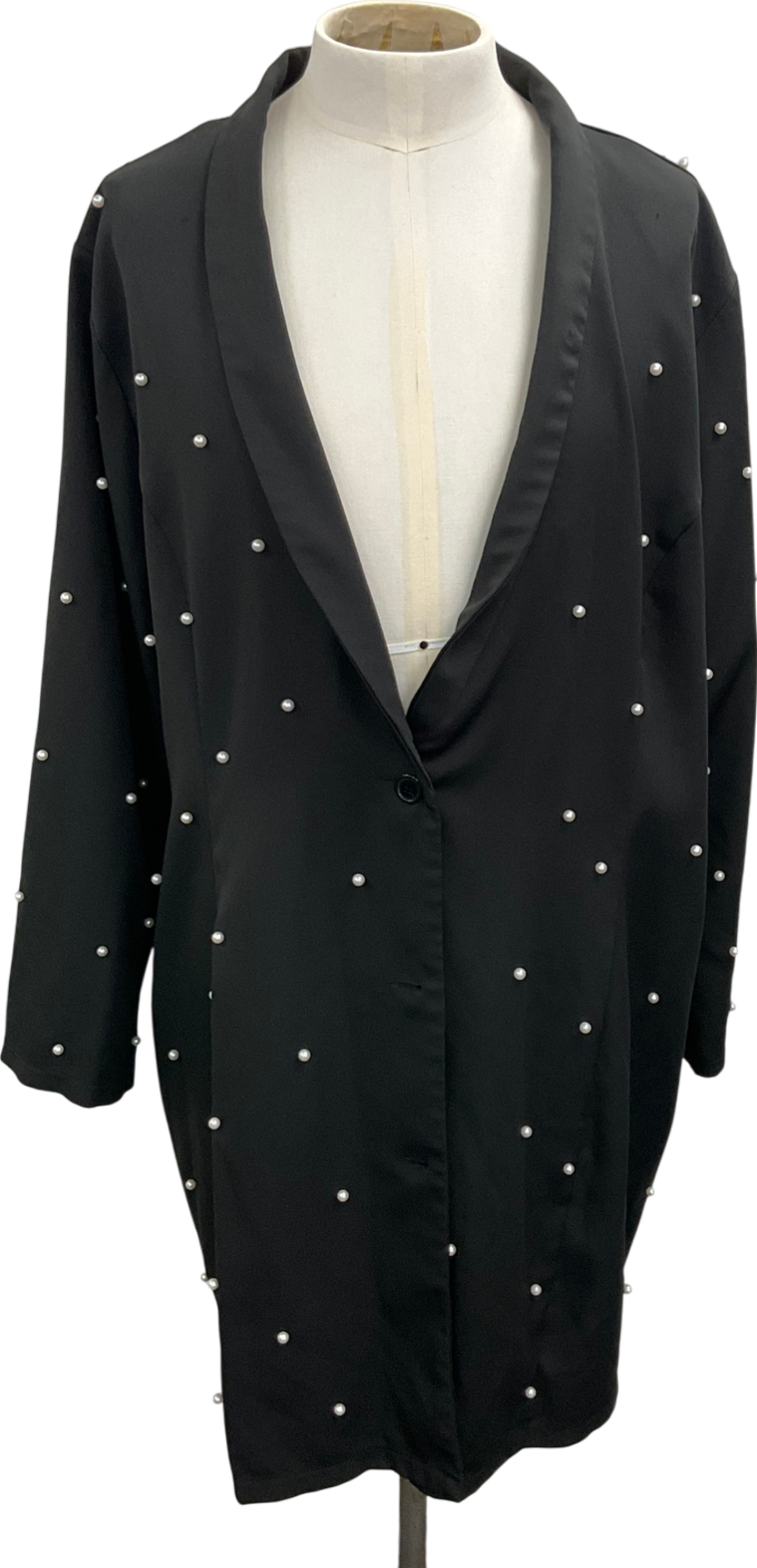 Saint Genies Black Selena Pearl Embellished Blazer UK 28