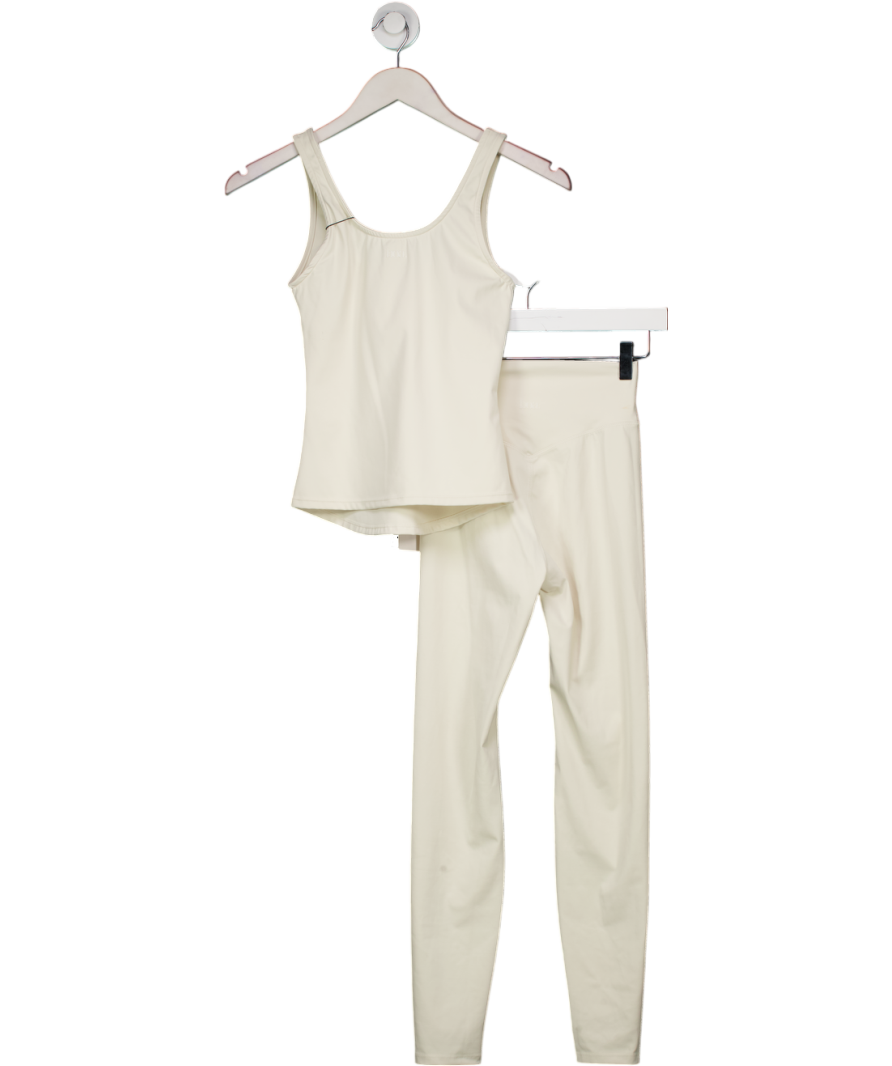 BOA Cream 2 -piece Activewear Sculpting Leggings And Vest Set UK XS