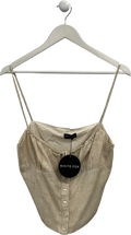 White Fox Beige Act The Part Linen Top UK XL