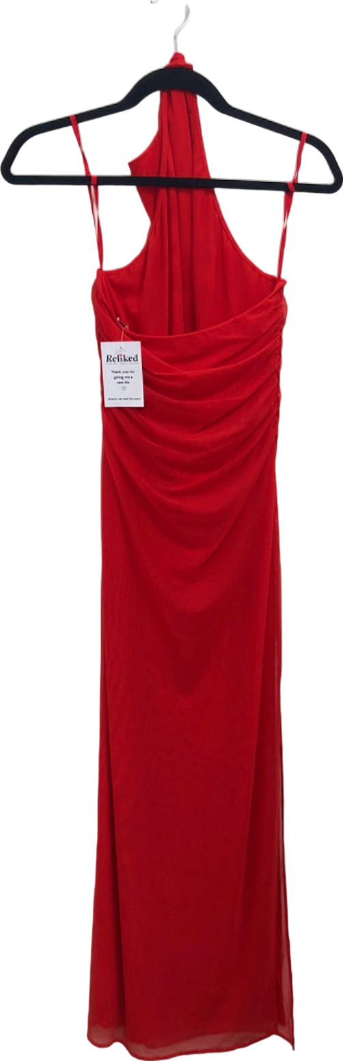 SIR Red Jacques mesh maxi dress UK XS