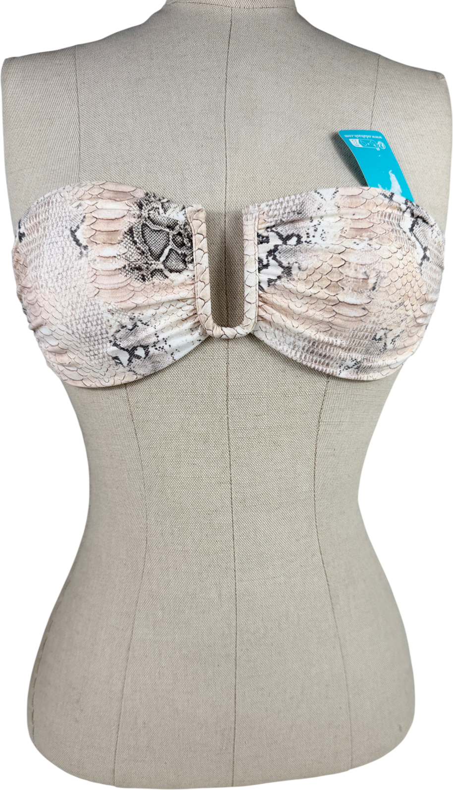 Melissa Odabash Cream Prague Lizard Bikini Top UK 10