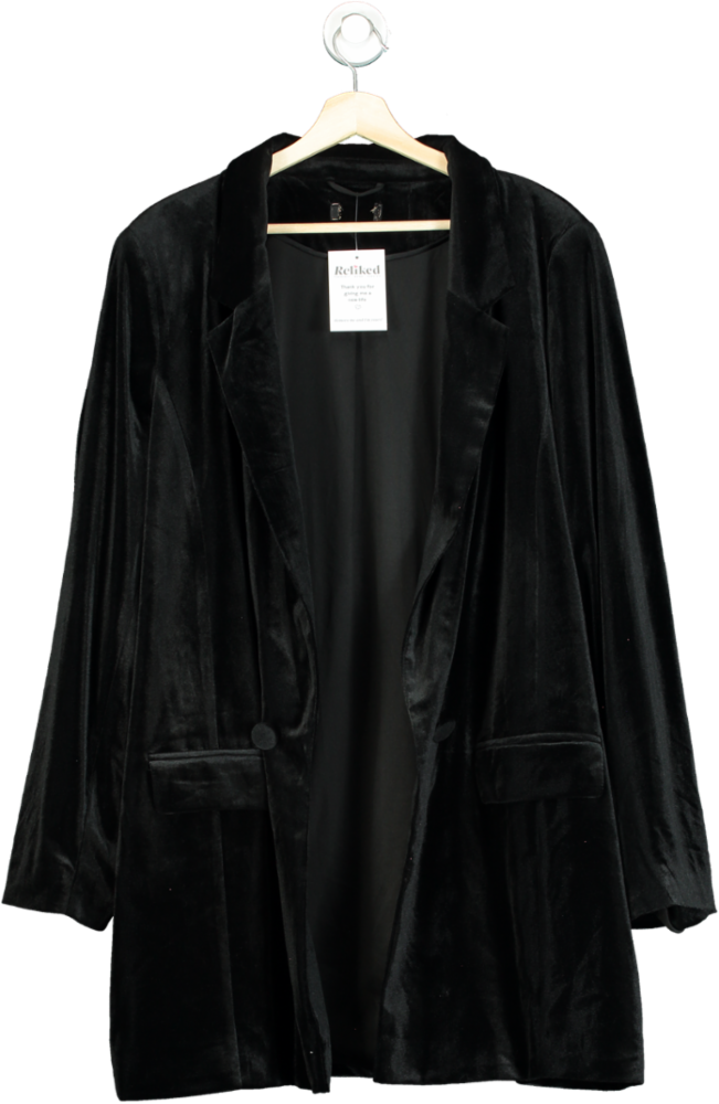 Reiss Black Velvet Blazer UK 12