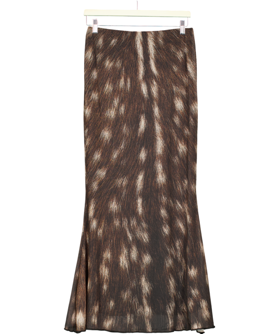Basic Pleasure Mode Brown Bambi Maxi Skirt UK M