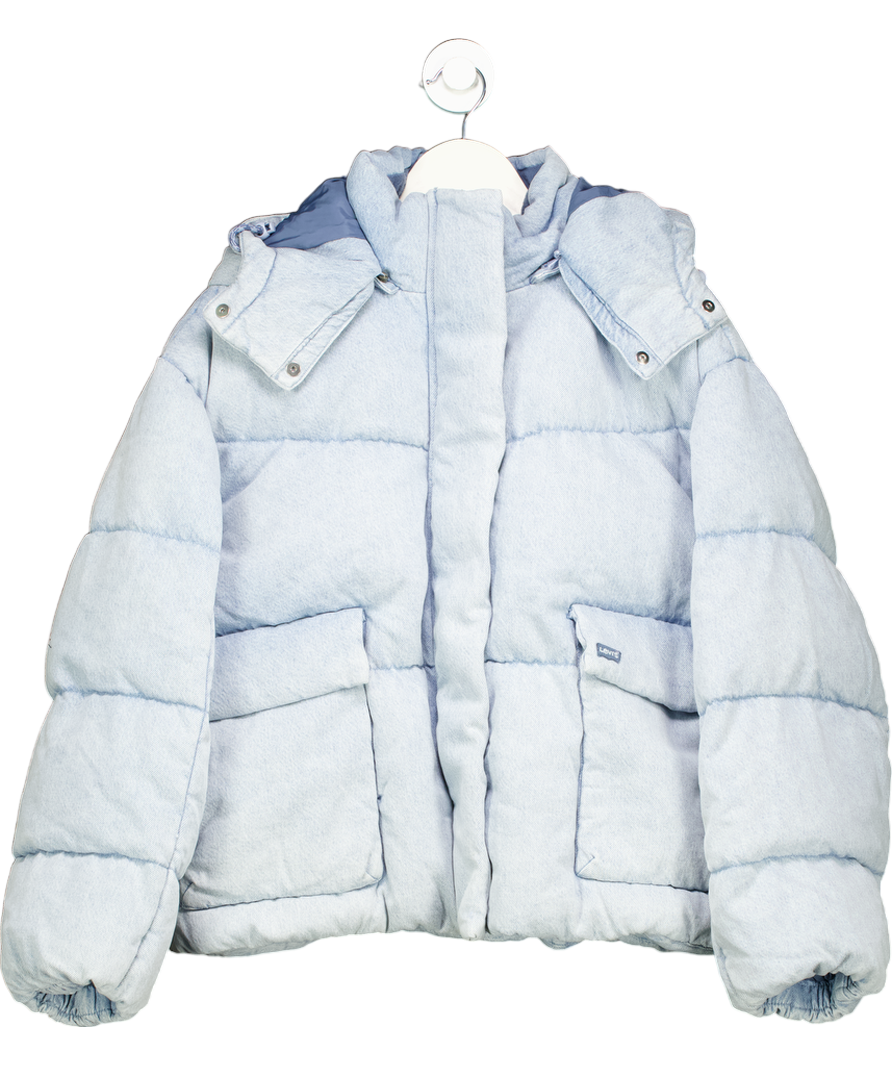 levis Blue Western Short Bubble Puffer UK L