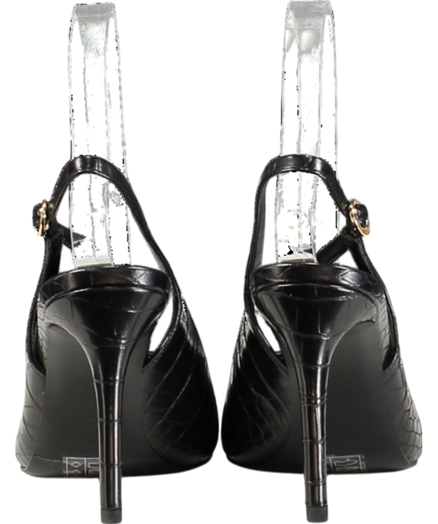 Charles & Keith Black Animal Slingback Pumps UK 4 EU 37 👠