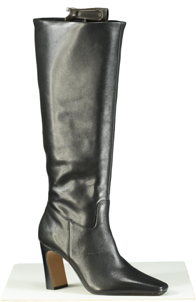 Dune London Black leather Sliding Knee-High Boots UK 7/EU 40