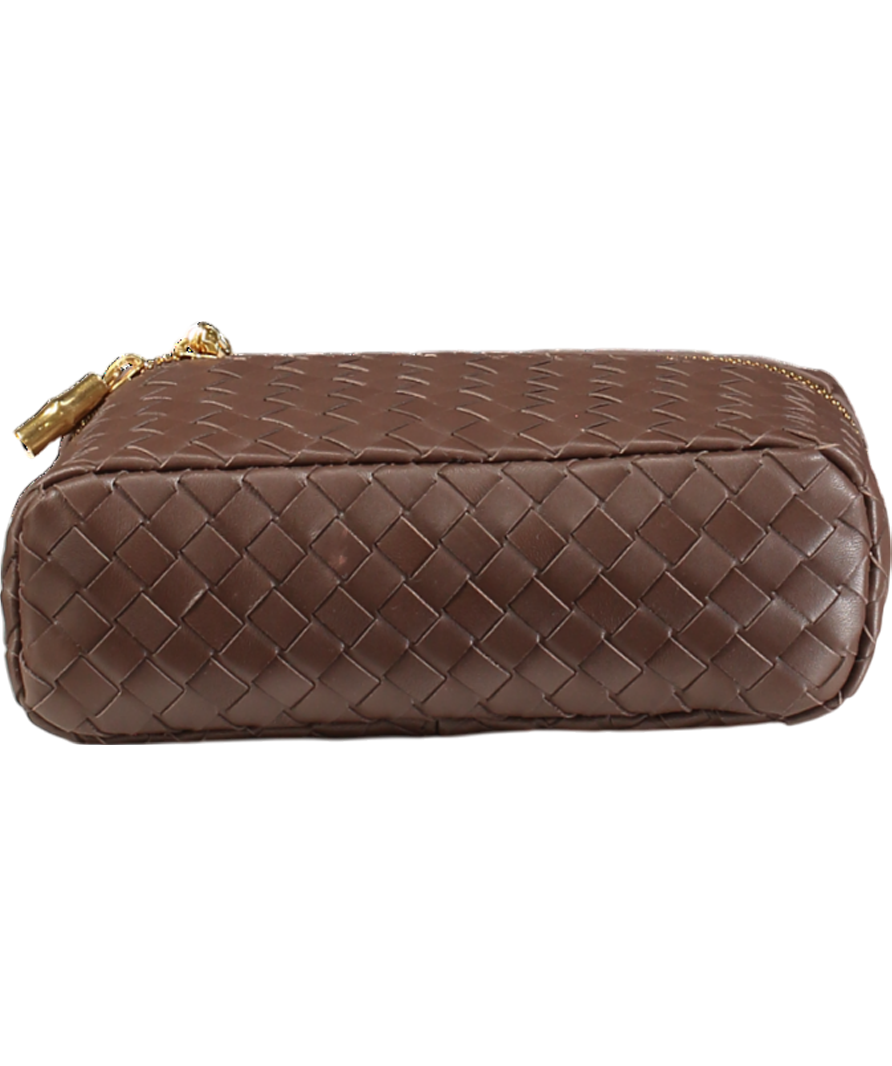 J.Mclaughin Brown Allyson Woven Leather Crossbody