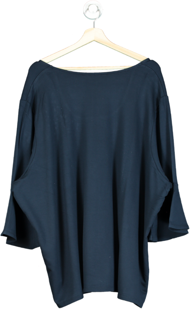 Ulla Popken Navy Blue Embellished Boat Neck Top UK XXL