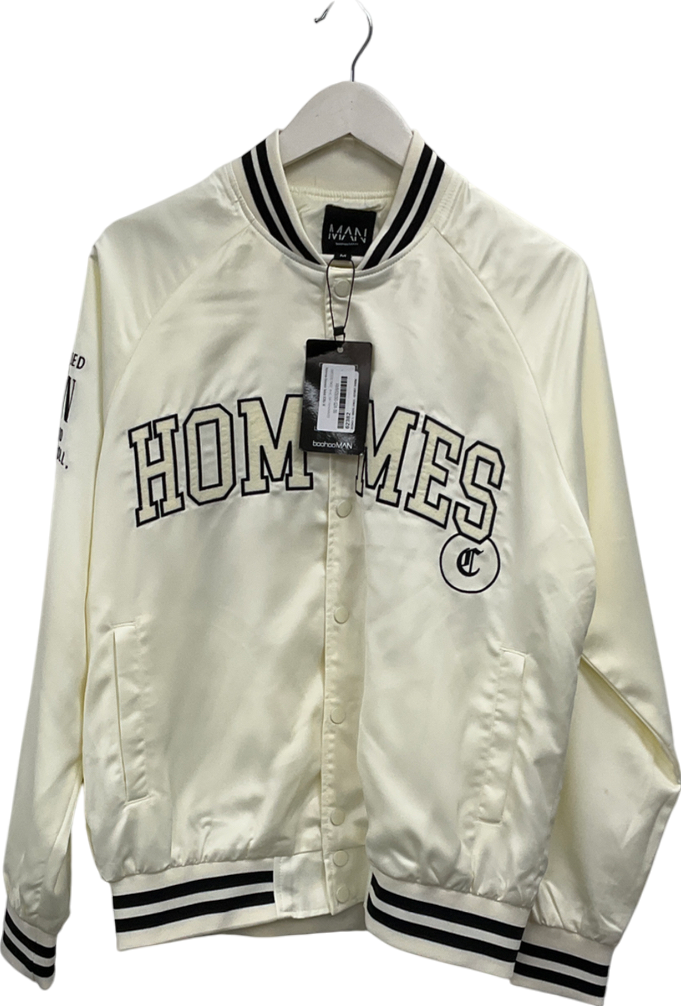 boohooMan White Hommes Souvenir Jacket UK M