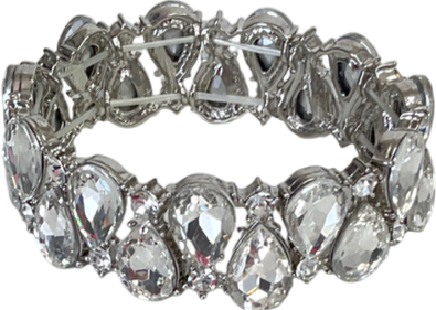 Metallic Elegant Crystal Bangle One Size