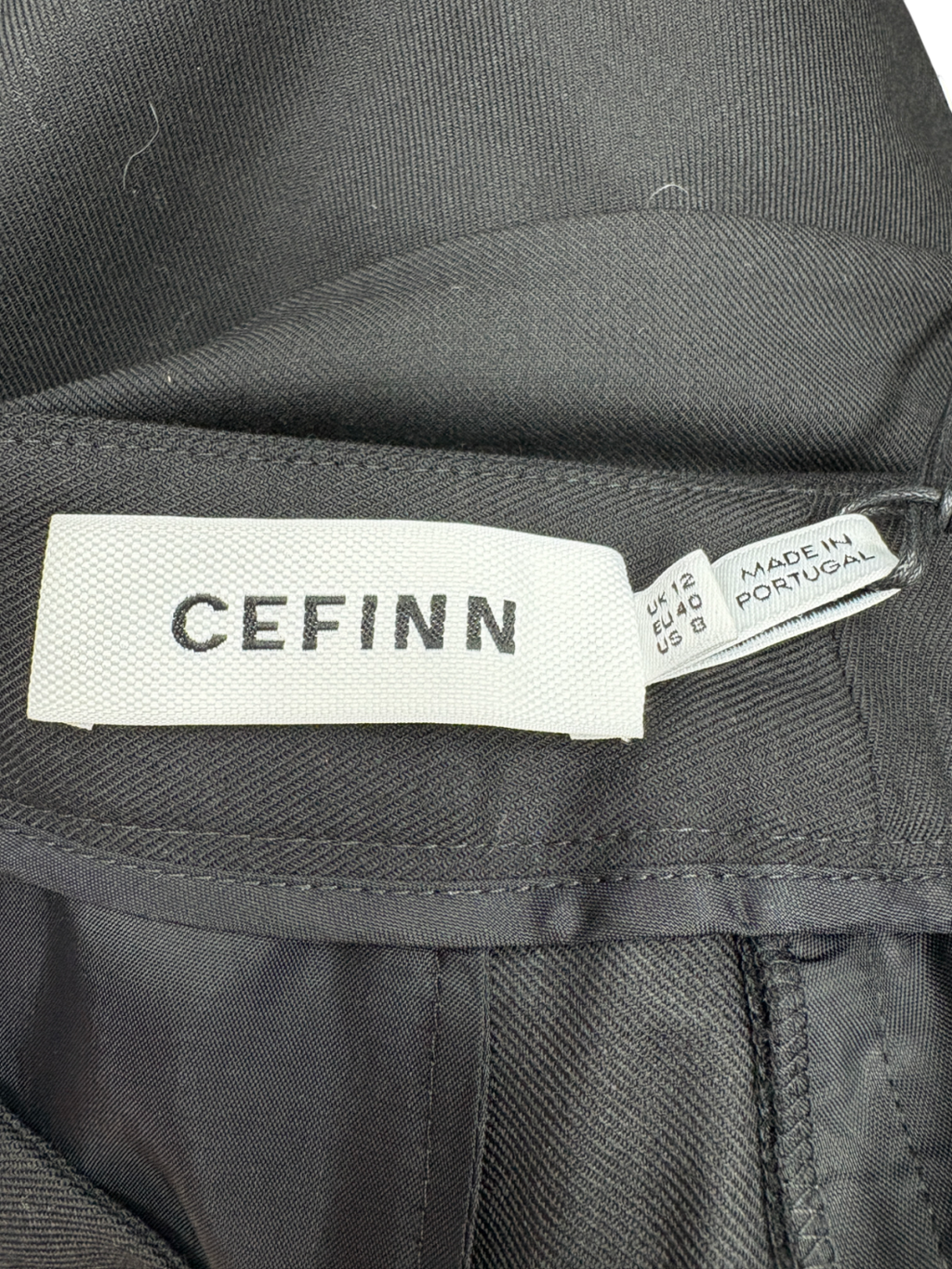 Cefinn Black Clement New Wool Easy Waist Turn Up Trouser UK 12