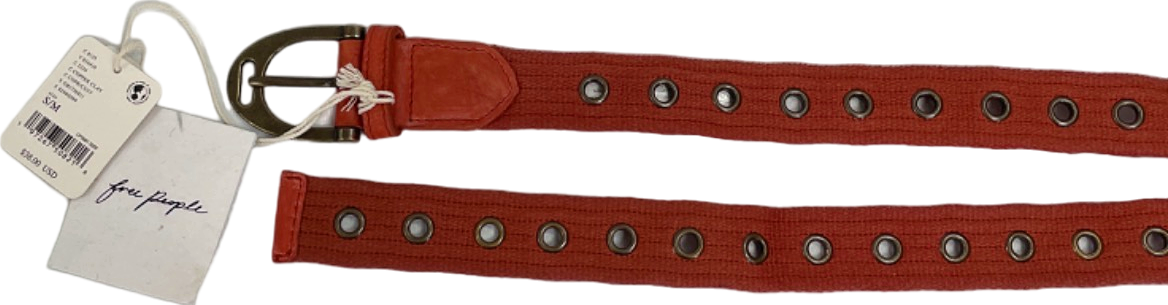 Free People Clay Red Eyelet Belt S/M