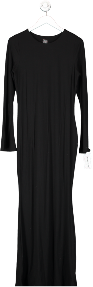 T/ALA Black 365 Lounge Long Sleeve Maxi Dress UK XL