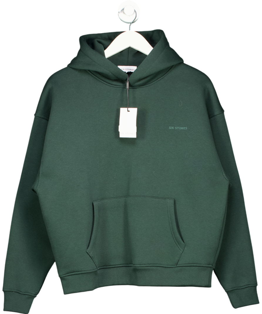 Six Stories Green Relaxed Hoodie UK S